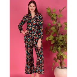 DARVI Abstract Printed Shawl Neck Shirt & Trousers image 1