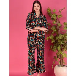 DARVI Abstract Printed Shawl Neck Shirt & Trousers image 5