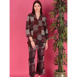 DARVI Printed Shawl Neck Shirt & Trousers-picture-19