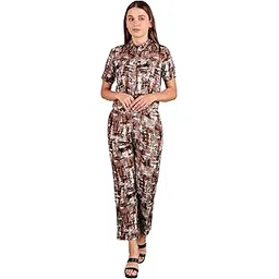 darvi Women’s Brown Abstract Printed Premium Rayon Ethnic Co-Ord Set – Stylish Tunic & Matching Trousers, Comfortable Fit, Trendy Outfit for Casual Lightweight Fabric-picture-19
