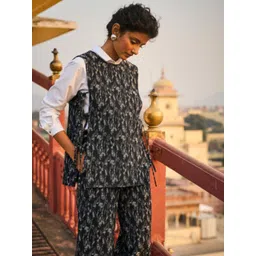 Dash and Dot Denim Jacquard Overlay & Pant Set-picture-32