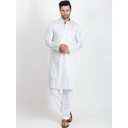 DASTEKARIGAR Men Printed Regular Pure Cotton Kurta with Pyjamas-picture-37