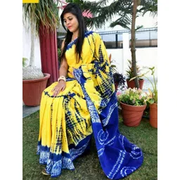 Dastkar Tie and Dye Dyed Pure Cotton Block Print Saree-picture-36