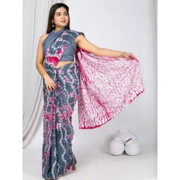 Dastkar Tie and Dye Pure Cotton Block Print Saree-picture-39