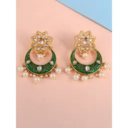 DASTOOR Brass-Plated Contemporary Chandbalis Earrings-picture-26