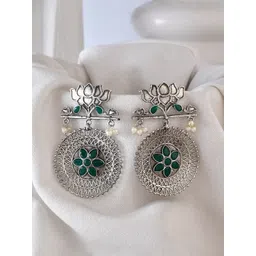 DASTOOR Silver-Plated Contemporary Drop Earrings-picture-27