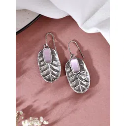 DASTOOR Silver-Plated Leaf Shaped Drop Earrings-picture-32
