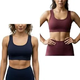 davina fashions Women's High Impac Non Padded Sports Bra, (Multi-Mix-Colors) (Pack-of-2) Random Colours as per Availability-picture-49