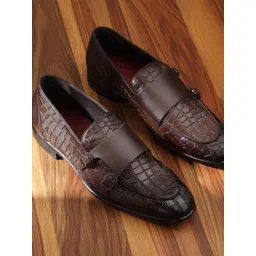 DAVINCHI Men Textured Formal Monk Shoes-picture-23
