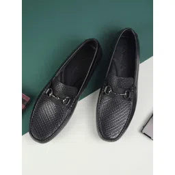 DAVINCHI Men Textured Leather Driving Shoes-picture-35