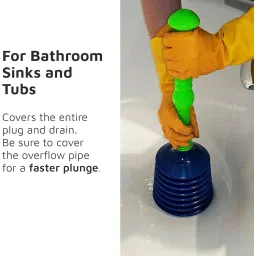 Dayish Sink Plunger for Toilet Kitchen Drain Unblocker Dredging Pipe-Cleaner Suction Rubber Household Bathroom Kitchen Accessories (Multi-Colour) image 3