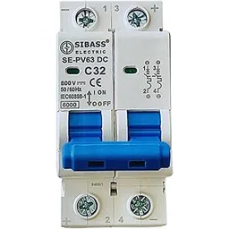 DAYSTAR SOLAR SIBASS DC Circuit Breaker 32 Amp 800V | 2 Pole C Curve MCB for PV/Solar Systems & Battery | 6kA Breaking Capacity | Fast Trip time ≤ 0.03 s | Flame Retardant Material-image-4