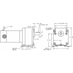 Dayton Parallel DC Gearmotor 90 V DC 18 RPM 35.56 cm (14 Inch)-lb Max Torque, 4Z134 image 2