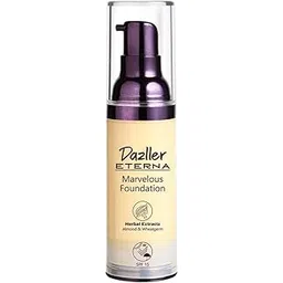 Dazller Eterna Marvelous Foundation, 30mL, Honey MF31, Natural Matte finish, SPF 15 protection, Long-lasting up to 8 hours, Water-resistant, Medium-High Coverage, Moisture-locking Oils, Enriched with Nourishing Extracts - Chamomile & Chebula, Vegan, Cruelty-free-picture-26