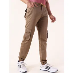 DAZORA Men Mid-Rise Straight Fit Cotton Cargos Trousers-picture-35