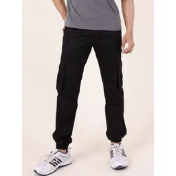 DAZORA Men Straight Fit Mid-Rise Cotton Cargos Trousers-picture-19