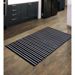 dazzhome Black & Silver Hair On Leather Stripes Hand Woven 9ftx12ft Carpet-picture-25