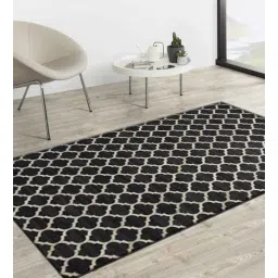 dazzhome Black & White Hair On Leather Geometrical Hand Woven 8ftX10ft Carpet-picture-22