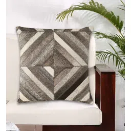 dazzhome Grey Geometric Hair On Leather 18 x 18 Inches Cushion Cover-picture-38