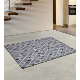 dazzhome Grey Hair On Leather Geometrical Hand Woven 8ftX10ft Carpet-picture-14