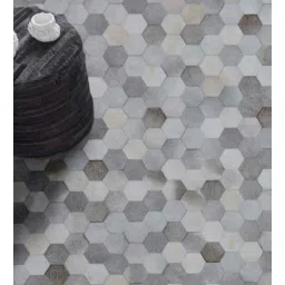 dazzhome Grey Hair On Leather Geometrical Hand Woven 9ftx12ft Carpet-picture-27