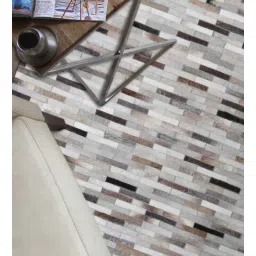 dazzhome Grey Hair On Leather Stripes Hand Woven 6ftX9ft Carpet-picture-40