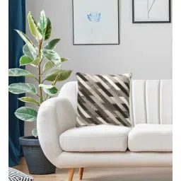 dazzhome Grey Striped Hair On Leather 16 x 16 Inches Cushion Cover-picture-35