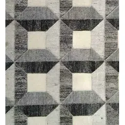 dazzhome Grey Hair On Leather Checkered Hand Woven 6ftX9ft Carpet image 4