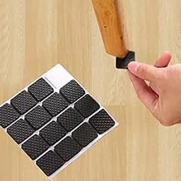 DAZZLIQ 16pc Non-Slip Rubber Square Black Furniture Pads for Floor Protection, Hardwood, Tile, Marble-picture-11