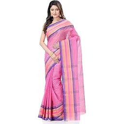 db desh bidesh Women`s Bengal Handloom Pure Cotton Saree Khejur Chori Design Without Blouse Piece-picture-12