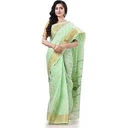 db desh bidesh Women`s Bengal Tant Zari Kerala Printed Pure Handloom Cotton Saree Without Blouse Piece-picture-24