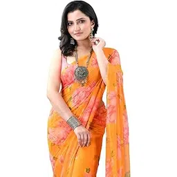 db desh bidesh Women`s Latest Georgette Floral Printed Saree Batik Fancy Chiffon Party, Wear Sarees SwagSutra silk georgette Chiffon bandhani saree wedding, function-picture-55
