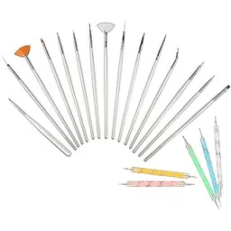 D.B.Z. 20 Pcs Nail Art Brushes, Nail Art Design Painting and Drawing UV Polish Brush Tool Kit,Dotting Tool, Acrylic Nail Art Design Painting Tool Pen Polish Nail Brush Set-picture-39