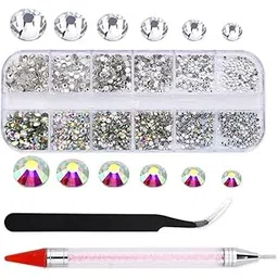 D.B.Z. Nail Art Kit Flat Back AB Crystal Rhinestones and Clear Crystal Rhinestones with Pick Up Tweezer and Rhinestone Picker Dotting Pen-picture-24