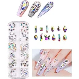 D.B.Z. ® Nail Rhinestones Set, Multi-shapes Glass Crystal AB Rhinestones & Crystals AB Nail Art Rhinestones & Clear Nail diamond for Nail Decoration DIY Jewel Charms Accessories Supplies-picture-10