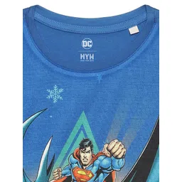 DC by Wear Your Mind Boys Blue & Red Cotton Printed T-shirt image 3