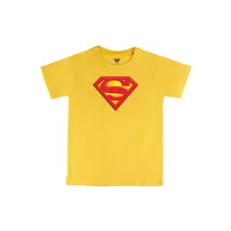 DC by Wear Your Mind Boys Yellow Superman Printed Pure Cotton T-shirt-picture-35