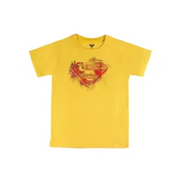 DC by Wear Your Mind Boys Yellow Superman Printed Pure Cotton T-shirt-picture-38