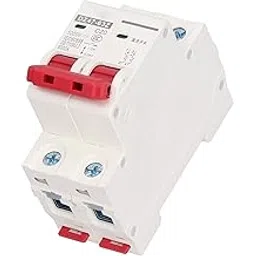 DC Miniature Circuit Breaker, 2 Pole 1000V 20A Disconnect Switch DIN Rail Mount Solar PV System Isolator Electromagnetic Trip Breaker Protector DZ47‑63Z C20-image-19