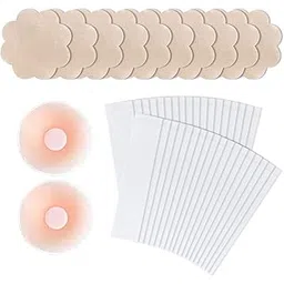 dclub 36 Pcs Fashion Tape +1 Pair Silicone Reusable Nipple Cover + 10 Pcs Nipple Cover-Nipple Pasties Pad-Silicone Nipple Cover Bra Pad. Beige-picture-50