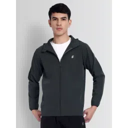 Dcyphr Charcoal Regular Fit Sporty Windcheater Jacket-picture-14