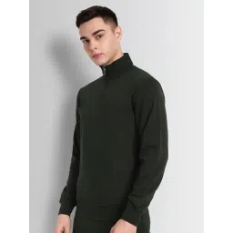 Dcyphr Dark Olive Troyer Signature Self-Design Fullength Sleeves Regular Fit Sweatshirt-picture-20
