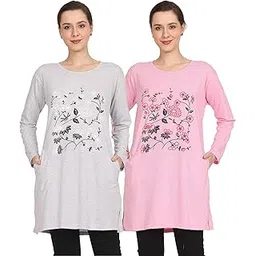 ddaspration Women Cotton Long Printed Pocket Tshirt Combo-picture-16