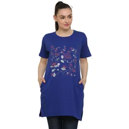 DDASPRATION Women Printed Ethnic Raw Edge T-shirt-picture-29