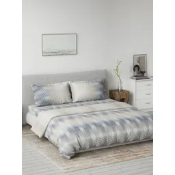 DDecor Blue & White Printed Mild Winter Pure Cotton Double King Regular Bedding Set-image-37