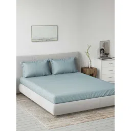 DDecor Blue Cotton 180TC Bedsheet with 2 Pillow Cover-picture-25