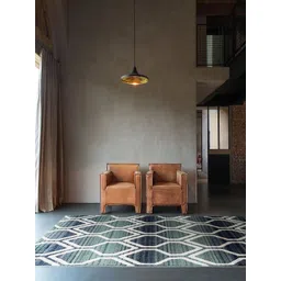 DDecor Blue Geometric Anti-Skid Polyester Carpet-picture-20