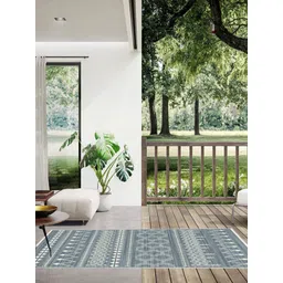 DDecor Blue Geometric Anti-Skid Polypropylene Carpet-image-47