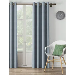 DDecor Blue Geometric Single Long Door Curtain-picture-24