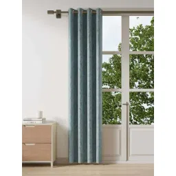 DDecor Blue Self Polyester 7 ft Door Curtain-picture-10
